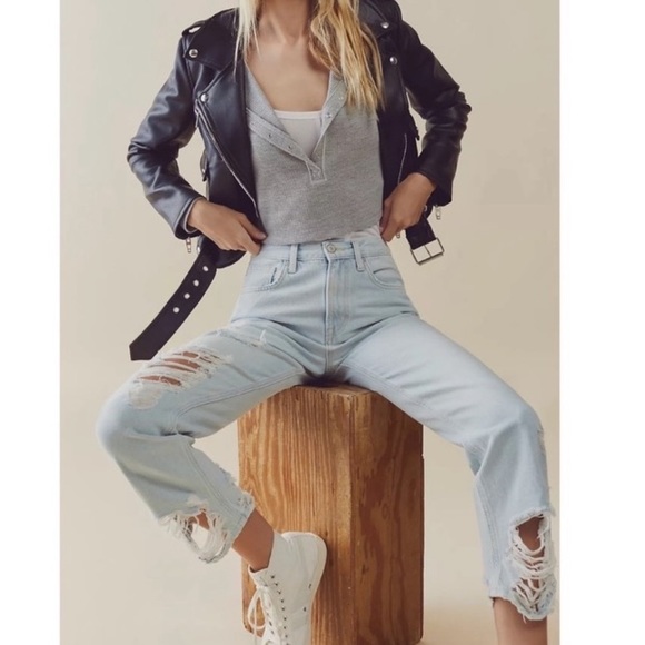 Free People Denim - Free People Bonita High Waist Distressed Jeans NWT